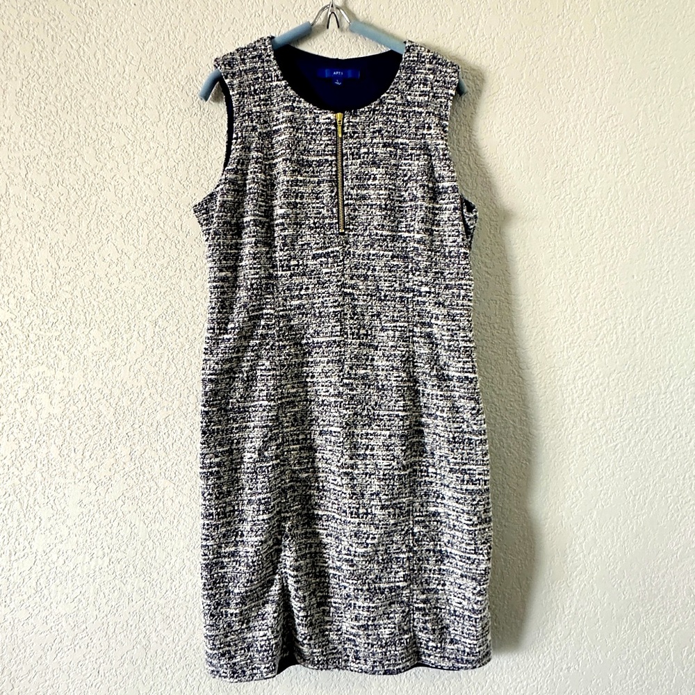 Apt 9 Blue and White Tweed Dress